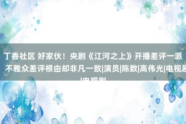 丁香社区 好家伙！央剧《江河之上》开播差评一派，不雅众差评根由却非凡一致|演员|陈数|高伟光|电视剧